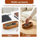Mechi 4 Pack Decorative Oval Wood Bowl, 7 Inch Long Handcrafted Wooden Boat Bowl, Small Entryway Catchall Tray Holder for Snack, Sauce, Jewelry, Ring, Key, Remote, Home Decor, Table Centerpiece