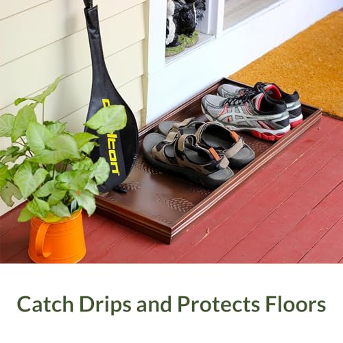 Good Directions Large Boot Tray, Circles Multi-Purpose All Weather Decorative Boot Tray, Shoes, Plants, Garage, Patio Door, Pet Bowls, 34 inch Entry Indoor Shoe Tray, Copper Finish - color: Copper- Circles