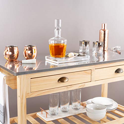 Acrylic Tray Organizer - Clear Minimalist Catchall Holder for Bedside, Bathroom, and Office Storage - Aesthetically Pleasing Room Decor by Lavish Home