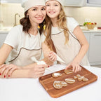 Rectangular Wooden Platters Long Charcuterie Boards Decorations Serving Trays Platter for Cookie, Snack, Appetizer, Dessert, Party, Food Dish Rectangle Acacia Wood Kitchen Platter Plates Cheese Board - size: 14" x 8" x 0.8"