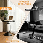 17In(W) x19In(H) Black Round Side Table Heavy Duty Modern End Table Stable Sofa Side Table Marble Base Accent Coffee Table Nightstand for Living Room Bedroom - color: Black-a