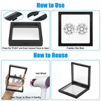 Linkstyle 10PCS Challenge Coins Display Stand Holder, 3D Floating Frame Transparent PE Floating Display Case, Jewelry Storage Box Suspension Frame for Medal, Medallion, Stamps - size: 4.3x4.3in, 5.5x5.5in
