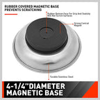 HORUSDY 4-Piece Large Magnetic Parts Tray Set, Stainless Steel Heavy Duty 9.5" W x 5.5''L Square and 4.5" Round Magnetic Trays Tools Parts Tray - style: 4-Piece Magnetic Tray - Pro