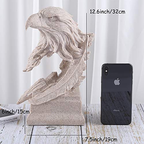 H&W Sandstone Bald Eagle Figurines - The USA's National Emblem - Statue Decoration for Home/Study/Living Room, Great Collectible Figurines, Best Gift for The Man, Sandstone Color (HH17-D4) - color: Bald Eagle