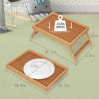 Artmeer Bed Tray Table with Folding Legs,Bamboo Breakfast in Bed for TV Table, Laptop Computer Tray,Eating,Snack Tray(Bamboo) Extra-Large Size - color: Bamboo, size: X-Large