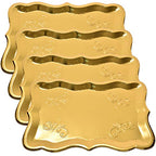 Gift Boutique 10 Gold Rectangle Trays for Dessert Display Table Parties 9" x 13" Disposable Paper Cardboard in Elegant Shape for Platters Cupcake Birthday Parties Dessert Weddings and More Food Safe