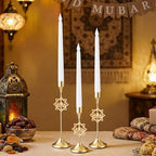 Ceenna 3 Pcs Ramadan Candle Holders, 3 Size Mosque Candlestick Holders, Gold Candle Holder for Eid Mubarak Ramadan Decorations Table Centerpiece Mantel Decor Housewarming Gifts - style: Mosque