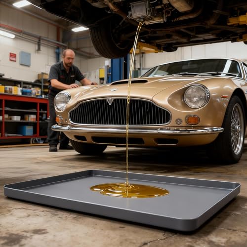 Oil Drip Mat for Under Car, 34x22in Silicone Oil Spill Mats for Garage Floor, No Splatter Non-Slip Oil Catch Pan Driveway Oil Drip Tray,Easy to Clean-Grey - color: Grey