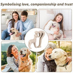 Human and Dog Hugging Sculpture Decor - Forever Loved Pet Memorial Statue Gifts, Decorative Figurine for Home, Shelf, Desk & Office (Sandstone)