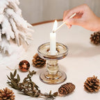 Glass Candle Holders, Set of 3 Candle Holders for Pillar Candles, Candlestick Holder for Pillar Taper TeaLight Candles, Table Centerpiece for Wedding Dining Living Room Home Decor