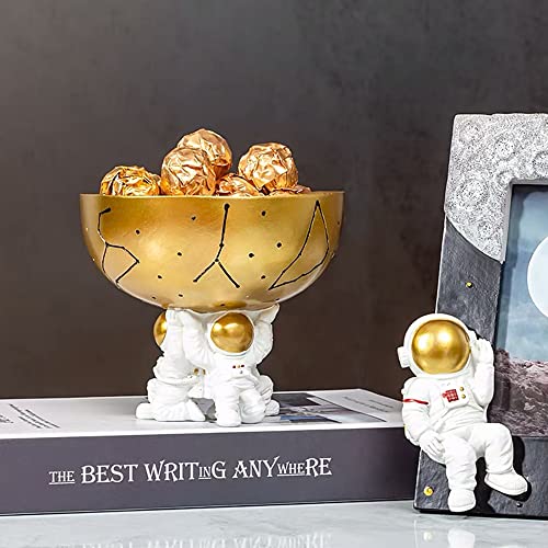 BUTILIVEEN Astronaut Decorative Bowl for Sundries, Spaceman Candy Bowl, Key Holder and Jewelry Storage Box, Astronaut Decor, Gifts for Spaceman Lover, Resin, 5.09" W - style: Key Bowl