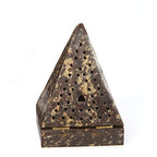 Hosley 5" Soapstone Triangle Pyramid Incense Cone Holder – Large Aromatherapy Burner & Ash Catcher for Incense Cones, Zen, Vastu, Reiki, Chakra Meditation, Spa Gift - color: Brown1