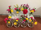 Clear Glass Bud Vase Cute Flower Vase for Short Plant Mother's Day Wedding Centerpiece Home Decoration Floral Arrangements Holder (3.15")