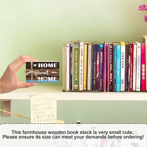 Mini Decorative Books For Home Decor, Small Wood Book Stack For Table Decor, Home Sweet Home decoration Books For Living Room Bookshelf, Farmhouse Stacked Books decoration（L48) - color: home sweet home 3