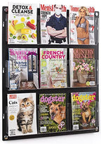 Displays2go Wall Mount Acrylic Brochure Holder, 9-18 Adjustable Pockets, Tiered Design - Black (2RP9BLK) - color: Black, size: 9 Pockets