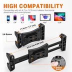Tablet Holder for Microphone Stand, Mic Stand Tablet Holder for iPad, 360° Adjustable Clip-on Phone Mount for Shee Music Stand, Fits Devices from Screen Size 4.7 to 12.9”