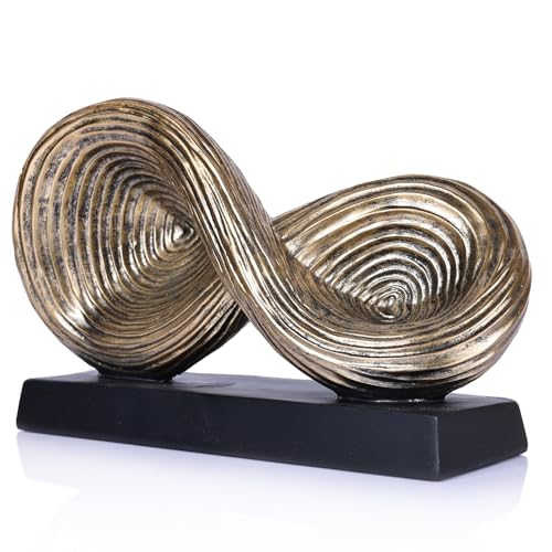 orenm Modern Infinity Loop Symbol Sculpture,Abstract Art Geometric Knot Home Decorations,Unique Shelf Decor Sculpture for Desk Paperweights,Entryway Table,Living, Coffee Table Decor (Gold) - color: Gold