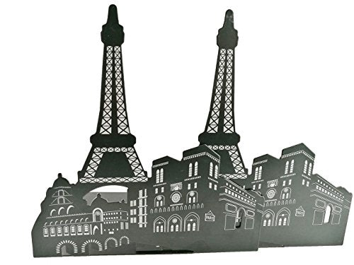Winterworm® One Pair Vintage Fashion European Architecture Style Thickening Iron Library School Office Home Study Metal Bookends Book End (Paris Eiffel Tower) - color: Paris Eiffel Tower