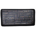 Art & Artifact Rubber Boot Tray Wet Shoe Tray for Entryway Indoor Outdoor Snow Boot Mat Extra Large Shoe Tray 32" x 16", Black, Hello Goodbye