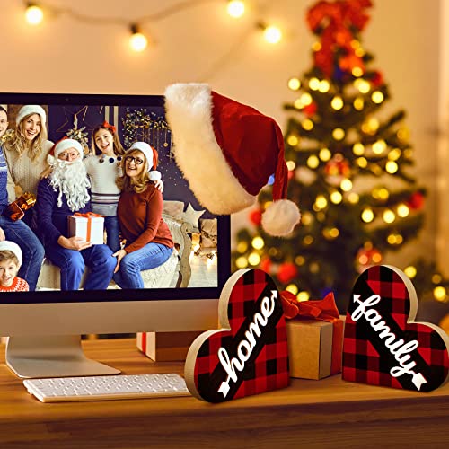 Jetec 2 Pcs Rustic Wooden Heart Table Decor, Daisy Farmhouse Home Decor, Bless This Home & Be Kind Sign for Living Room, Dining Room, Shelf & Mantel, Ideal Housewarming & Birthday Gift(Stylish Style) - style: Stylish Style