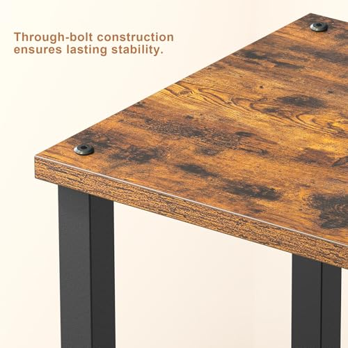 TUTOTAK End Table, Side Table, Nightstand, 2-Tier Storage Shelf, Sofa Side Table for Small Space, Living Room, Bed Room Brown and Black TB01BB034 - color: Brown and Black