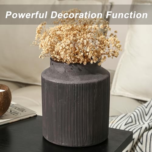 Farmhouse Vase for Home Decor, Vintage Rustic Terracotta Flower Vase Suitable for Home Decor, Living Room, Shelf, Dining Table. Large 7.2 * 9 in - color: Dark Brown, size: 7.2 x 9 inches