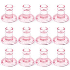 12PCS Pale Pink Taper Candle Holders, Glass Crystal Candlestick Holders Bulk, Clear Candle Holders for Dining Table Centerpiece，More Suitable for Weddings - color: Pink 12pcs