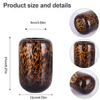 8.2in Amber Vase,Brown Glass,Round Art,Modern Clear Glass Vase,Decorative Bottles for Home Decor,Farmhouse Centerpiece,Wide for Living Room, Kitchen,Office, Dining (S) - size: Small