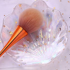 Glitter Glass Jewelry Dish Tray Sparkle Iridescent Seashell Shell Soap Dish Jewelry Organizer for Women Girls Jewelry Trays Jewelry Boxes and Organizers