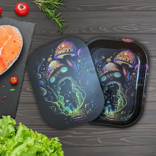 Small Metal Tray with Magnetic Lid, Decorative Tray, Ideal Storage for Home or Travel, 7 x 5.5 Inches (B Black) - color: B Black