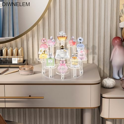 DIWNELEM Round Acrylic Jewelry Stand Acrylic Display Riser Stands Dessert Tower Display Tower for Watch,Jewelry,Rings,Earrings,Mini Figurines,Cupcakes(Clear,11Tier) - size: Clear-11 Tier