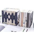 Adjustable Bookends Metal Book Ends for Heavy Book Holder Heavy Duty Bookends Nonskid Bookcase Desktop Book Organizer Binder Holder - color: Black-round