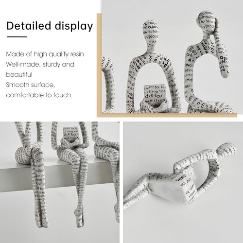XINXUAN Letter - White Statue Home Decor - Modern Bookshelf & Desk Decor - 3 Piece Set - color: Letter - White
