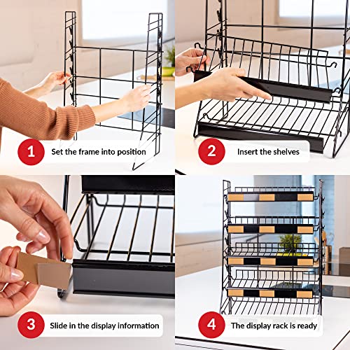ODOXIA Candy Display Rack | Countertop Snack Organizer for Stores & Office | Chip Rack & Snack Stand for Counter Displays | Merchandising Shelf for Candy, Chips & Snacks