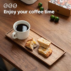 Vandroop Mini Wooden Serving Platter, Small Wood Serving Tray for Tea/Coffee (Acacia Wood, M) - size: 11.8" x 4.6" x 0.6"