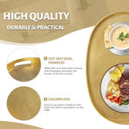 MAONAME Gold Decorative Tray with Handles, Foil Serving Tray for Ottoman, Oval Coffee Table Trays for Living Room, Bathroom, 15.6" L x 10.6" W x 1.4" H - size: 15.6" x 10.6" x 1.4"