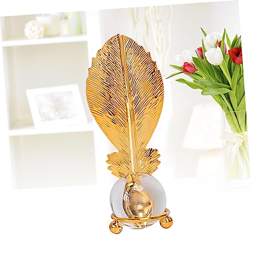 Luxury Crystal Golden Leaf Design Decor for Table and Cabinet Unique Leaf Ornament for Stylish Living Spaces