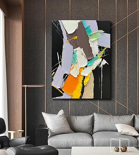 Art Modern Abstract Art Oil Painting Heavy Textured Canvas Wall Art Living Room Bedroom Corridor Office Wall Decoration 28x40 Inch - color: Yi039