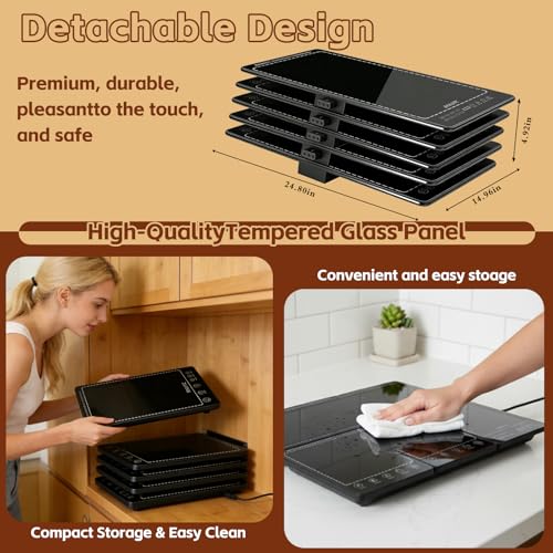 Electric Warming Tray, 5-in-1 Food Warmers for Parties Buffet with 10 Temp Settings and Timer, 41"x15" Glass Surface Warming Mat for Food, Warming Tray for Parties Buffet,Gatherings - size: Extendable-41x15 Inch