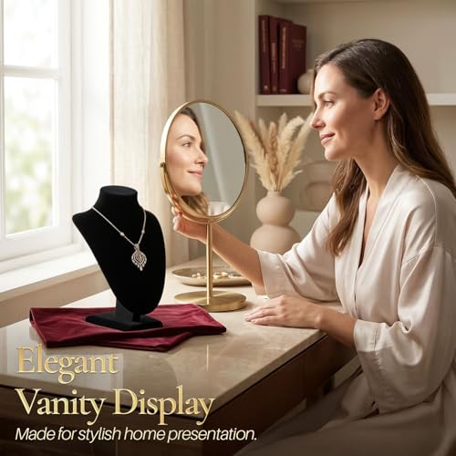 Flexzion Necklace Display Stand - Jewelry Bust Display, 10 Inch Black Velvet 3D Mannequin Holder for Necklaces, Pendants & Lockets - Jewelry Display for Home, Boutique & Trade Shows - color: Black Velvet (1 Pack), size: Small (1 Pack)