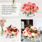 4PCS Acrylic Flower Vase for Centerpieces, 5.51" 12 Holes Clear Round Vase, for Wedding Birthday Party Table Decor Indoor/Outdoor Events