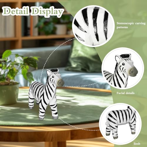Zebra Statue Decor Wild Life Resin Zebra Figurine for DIY Fairy Garden Moss Landscape Crafts Party Decor, Great Gifts, Wildlife Animal Collection, Cake Topper, African Animal Sculptures Decor - color: Zebra