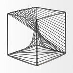 Mercana Furniture & Decor Modern Rochon by Mercana Decorative Objects, 8.0L x 8.0W x 8.0H, Gun Metal Grey