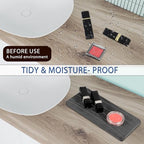 2PCS Water Absorbing Stone Tray, Fast Drying Stone Sink Tray, Water Absorbent Diatomite Trays, Stones Soap Trays, Diatomite Coasters for Kitchen Sink Bathroom Counter, Hand Soap Dish & Holders - color: 2pcs 21×10cm Dark Gray Wave