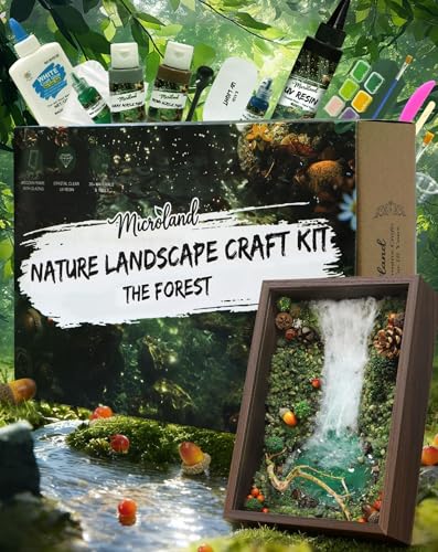 Microland Fun Crafts for Adults DIY Zen Forest Landscape Resin Crafting Kit Ladies Craft Night Kit Crafty Women Present Mom Birthday Gift Ideas Unique Mothers Day Creative Gifts for Artists Teen Girls