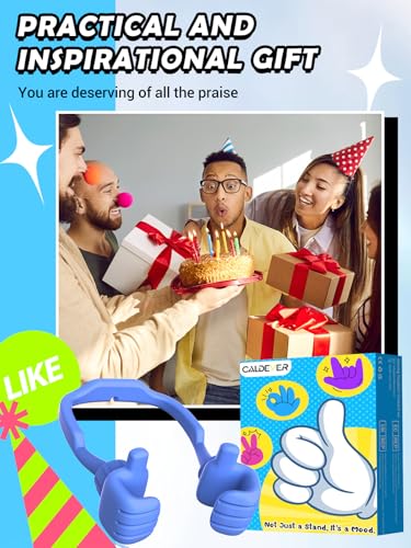 Gifts for Teens Boys Girls Mom Gift for Mothers Day Cell Phone Stand: Upgrade Adjustable Thumbs Up Lazy Phone Holder for Desk Fun Birthday Gifts for Grandma Nana Aunt Adults Husband from Daughter Son - color: Sky Blue