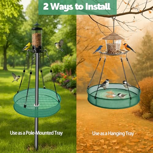 Bird Seed Catcher Tray for Hanging Bird Feeder Platform, 20 inches Birdseed Hoop for Hummingbird Feeders Bee Feeder Outdoor Garden Hanging Tray(1PC-) - color: 1PC-