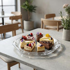 Patisserie Cake Glass Serving Platter 12” (30 cm) – Elegant Clear Presentation Plate for Cake, Desserts, Cheese, Appetizers & Table Decor (Hexagonal 12'')