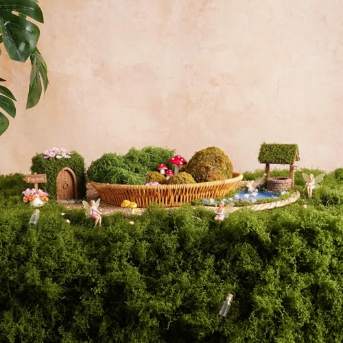 USMOLA Fake Moss Mat, Artificial Moss Table Runner for Wedding Decor Table Centerpieces Fairy Garden Crafts Indoor Green Faux Grass Wall Decor (Green: 39 x 39Inch / 100 x 100cm) - color: Green: 39 X 39inch / 100 X 100cm