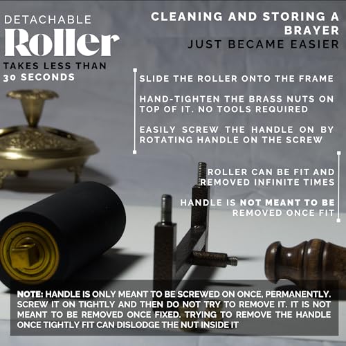 Leoball® Limited Edition Ultra-Soft Nitrile Rubber Block Printing Brayer, Deluxe Luxury 30-35 Shore A Rubber Roller, with Internal Bearing tech, 4 inch - size: 4 inch